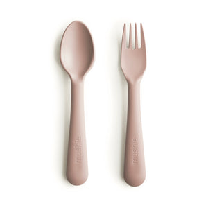 Mushie Fork & Spoon Set in Blush