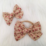 Khaki Rose Bow