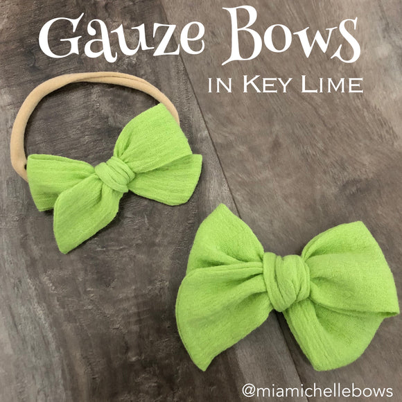 Gauze Bow in Key Lime