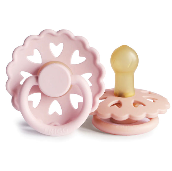 White Lilac & Pretty in Peach FRIGG Pacifier Andersen Fairytale 2 pack
