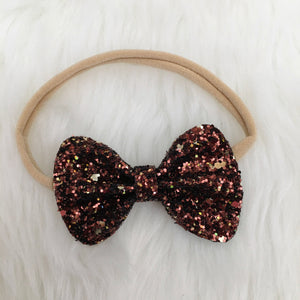 Chocolate Brown Glitter Bow
