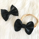 Little Black Bow Genuine Leather Bow