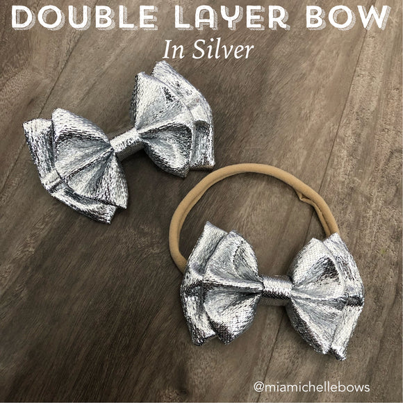 Silver Double Layer Bow