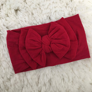 Cranberry Double Layer Bow Headwrap