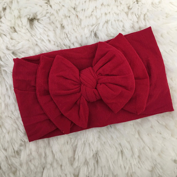 Cranberry Double Layer Bow Headwrap