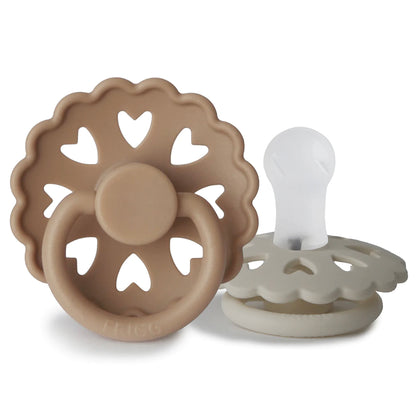 Silky Satin & Willow Grey SILICONE FRIGG Pacifier Andersen Fairytale 2 pack
