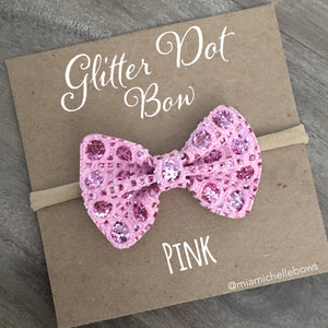 Pink Glitter Dot Bow