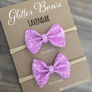 Lavender Glitter Bow