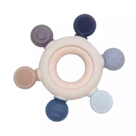 Wood & Silicone Teething Ring