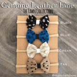 Fawn Fur Bow in Cream - Genuine Leather Bow