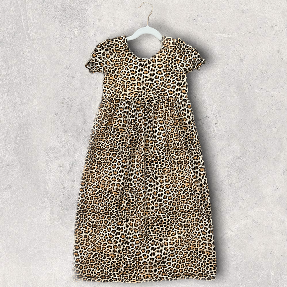 Cheetah Maxi Dress with Exposed Zipper