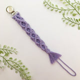 Lavender Macrame Pacifier Clip