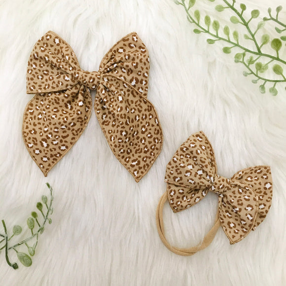 Fairytale Bow in Muted Leopard