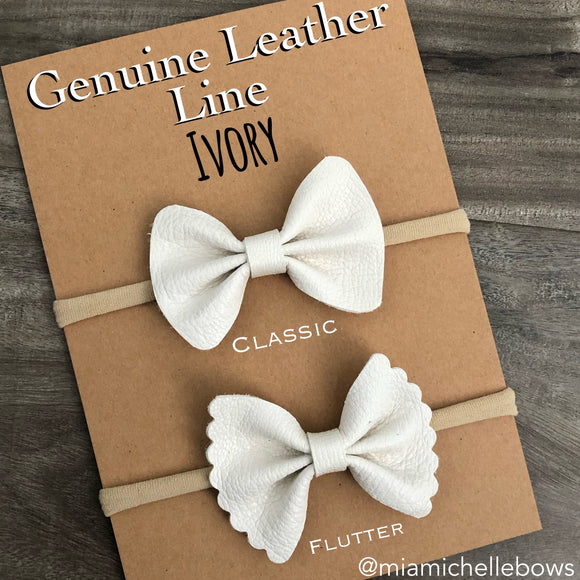 Ivory Genuine Leather Bow