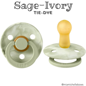 Special Edition Sage Ivory Tie Dye Bibs Colour Collection Pacifier in Sage