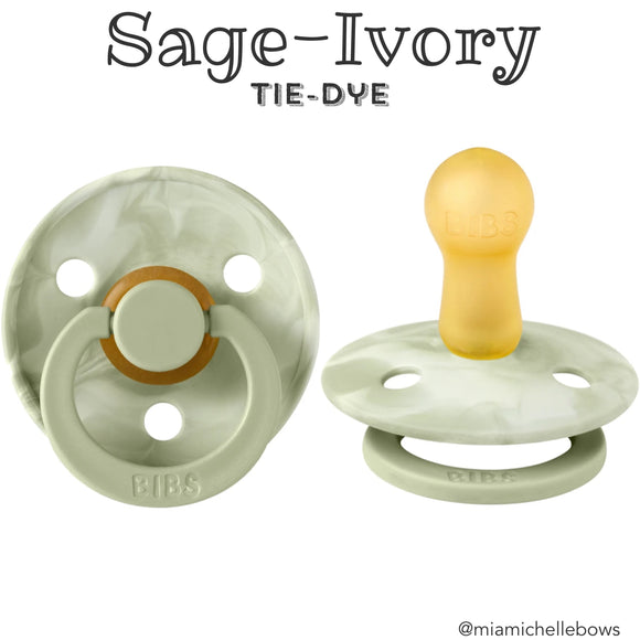 Special Edition Sage Ivory Tie Dye Bibs Colour Collection Pacifier in Sage